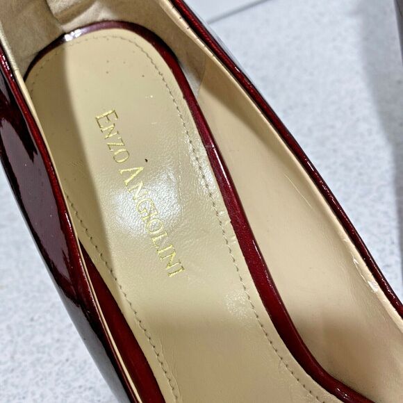 Enzo Angiolini Mistle high heel open peep toe pumps dressy stilettos red US 9M - Picture 7 of 10